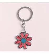 ÇİÇEK TASARIMLI METAL ANAHTARLIK-PEMBE-ANAH286