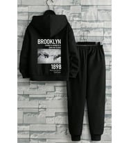 Çocuk 1898 Brooklyn Baskılı Eşofman Takımı (Siyah)