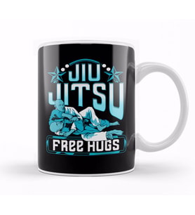 Funny Jiu Jitsu Free Hugs Pun BJJ Martial Arts Kupa Bardak Porselen