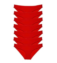 7 adet Süper Eko Set Likralı Kadın Slip Külot Kırmızı