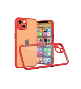 iPhone 13 Mini Kılıf Miami Şeffaf Silikon - Kırmızı