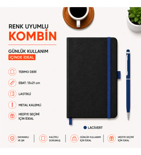 Kişiye Özel Termo Deri Özel Kalem Renginde Lastikli