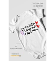 Benim halam dünyanın en güzel halası Kısa Kollu Bebek Body %100 Pamuk