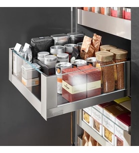 Blum İç Kiler Çekmecesi Legrabox Free C Yüksek Camlı Yanak Önü Camlı 35 cm. Frenli Blumotion Orion Gri Antrasit