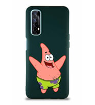 Realme 7 Soft Premier Kapak Patrick Yıldız Tasarımlı Silikon Kılıf - Yeşil (Şeffaf)