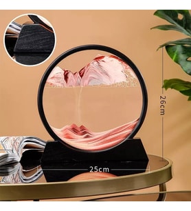  3D Cam Hareketli Pembe Renk Kum Sanatı 