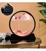  3D Cam Hareketli Pembe Renk Kum Sanatı 