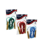 AHŞAP SAPLI PVC ATLAMA İPİ RENKLİ 5MT (5343)