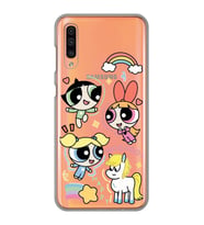 Samsung Galaxy A70 Uyumlu Powerpuff Girls Desenli Şeffaf Telefon Kılıfı