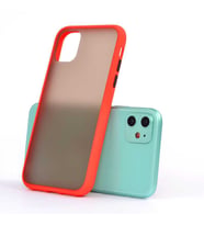 Apple iPhone 11 Kılıf Zore Fri Mat Yüzey Renkli Kenar Kılıf (Kırmızı)