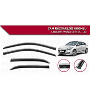 Hyundai i20 Kromlu Cam Rüzgarlığı Niken 2015-2020 arası modeller uyumlu (Beyaz)