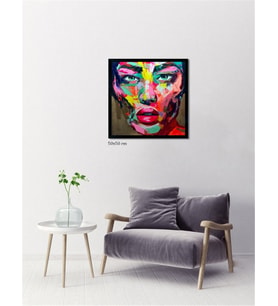Çerçeveli Doku Efektli Tablo 50x50 cm