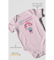 Teyzem Sağ Olsun,Tarzım Olay Olsun Baskılı Bebek Zıbını – Çıtçıtlı Body  %100 Pamuk Kısa Kol (Bebek Pembesi)