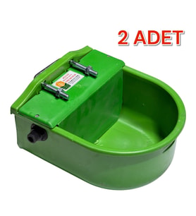 Otomatik Şamandıralı 4 Litre Plastik Hayvan Suluğu-2 Adet (Açık Gri - Mint Yeşili)