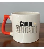 Canım Annem Baskılı Turuncu Kulplu D Kupa