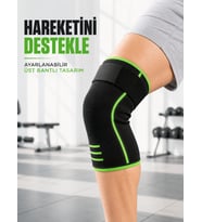 Sporcu Dizlik Üst Destek Bantlı Esnek Örme Diz Koruyucu Kadın Erkek