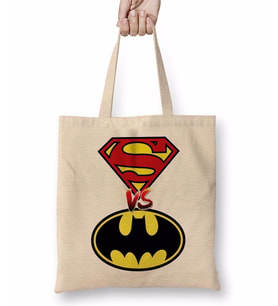 Batman vs Super Homem Bez Çanta Uzun Saplı