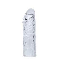 14 cm Damarlı Uzatmalı Şeffaf Silikon Penis Kılıfı