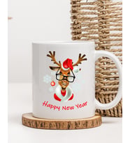 Happy New Year Geyik Temalı Kupa Bardak