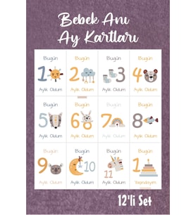 Bebek Aylık Fotoğraf Çekim Anı Kartı ( ART )
