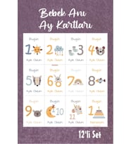 Bebek Aylık Fotoğraf Çekim Anı Kartı ( ART )