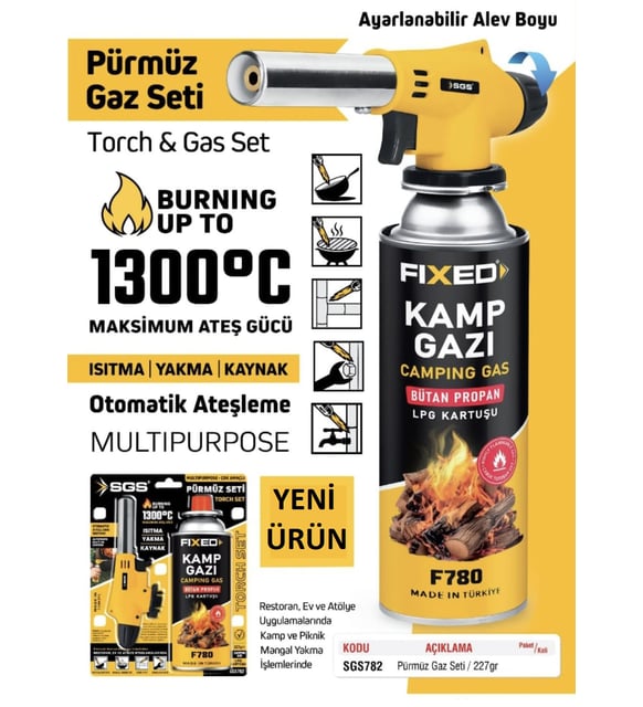 SGS FİXED Kamp Pürmüz Seti – 1300°C Maksimum Ateş Gücü