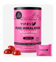 Pure Himalayan Shilajit Gold Gummies With Turmeric + Maca + Gokshura & L-theanine 60 Gummies