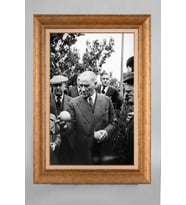 Altın Varaklı Paspartulu Çerçeveli Atatürk Tablo nt1334