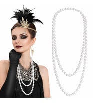 1920 Gatsby İnci Kolye – Vintage Uzun Beyaz İnci Kolye