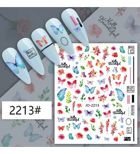 Adanil Renkli Kelebek Çiçek Sticker J0-2213