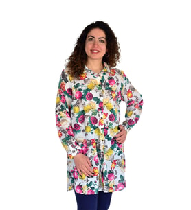 Kadın Çiçekli Desen Viscon Gömlek BGL-ST04238 (Pembe)