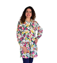 Kadın Çiçekli Desen Viscon Gömlek BGL-ST04238 (Pembe)