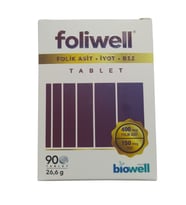 Foliwell 90 Tablet - Folik Asit İyot Vitamin B12 - SKT : 03/2026