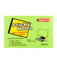 Bigpoint Yapışkanlı Not Kağıdı 75x50mm Neon Yeşil x 12 Adet