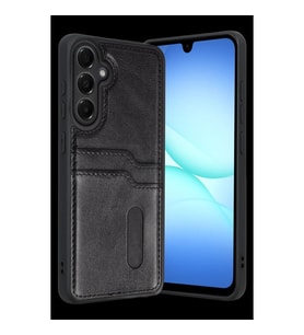 Samsung Galaxy A57 5g Sara Kartvizitli Deri Kılıf - Siyah