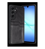 Samsung Galaxy A57 5g Sara Kartvizitli Deri Kılıf - Siyah