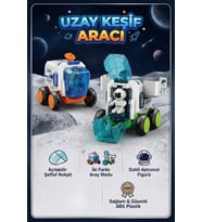 Astronot Figürlü Çek Bırak Uzay Keşif Aracı Oyuncak Açılabilir Kapılı Uzay Mekiği Yeşil