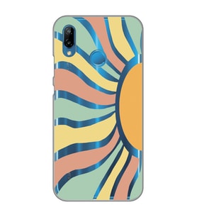 Huawei P20 Lite Uyumlu Güneş Desenli Şeffaf Telefon Kılıfı