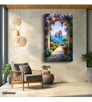 Dikey Panoramik Kanvas Tablo Vadi Manzara Tablosu Ev Ofis Duvar Dekoru