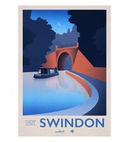 Swindon'u Ziyaret Edin - Seyahat Posteri - Wichelstowe Kanalı Tablo Ahşap Poster Dekoratif