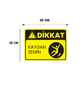 Dikkat Kaygan Zemin Kişiselleştirilebilir Dekota Levha, 25x35, 20x30 (A4), 30x42 (A3) Cm Boyut Seçeneklerinde Levha + Yapışkan Bant