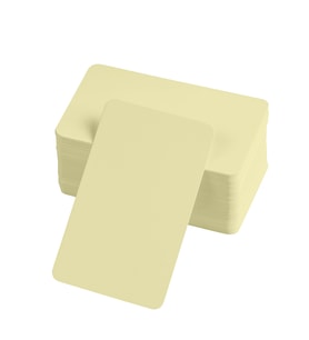 Boş Kelime Kartları 5x8 cm - 50 Adet Oval Kenarlı Tabu & Not Kartları - Sarı