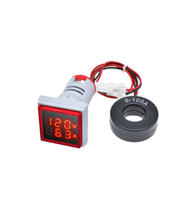Dijital Kare Voltmetre Ampermetre 20-500V 100A 220V Kırmızı