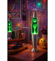 Retro Lav Lambası 34,5 cm – Yeşil Atmosfer Işığı, Dekoratif Gece Lambası, Konsept Lamba Aydınlatma