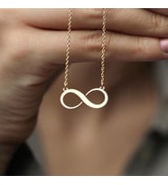 Şık Sonsuzluk Model Kolye 925K Gümüş Kadınlara Özel Hediye (Gold)