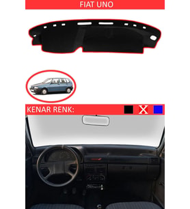 Fiat Uno Için Uygun Torpido Koruma Halısı Siyah Kenar Renk Kırmızı