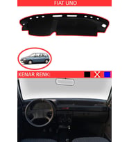 Fiat Uno Için Uygun Torpido Koruma Halısı Siyah Kenar Renk Kırmızı