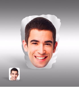 BK Gift Kişiye Özel Erkek Kafa Fotoğraflı Beyaz Yastık-1