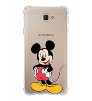Samsung Galaxy J7 Prime  Köşe Korumalı Antişok Kapak Mickey Mouse Tasarımlı Şeffaf  Kılıf
