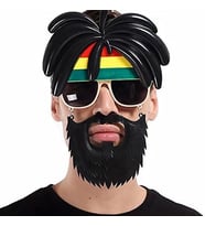 Rasta Peruklu Rasta Sakallı Bob Marley Bıyıklı Parti Gözlüğü 27x18 Cm